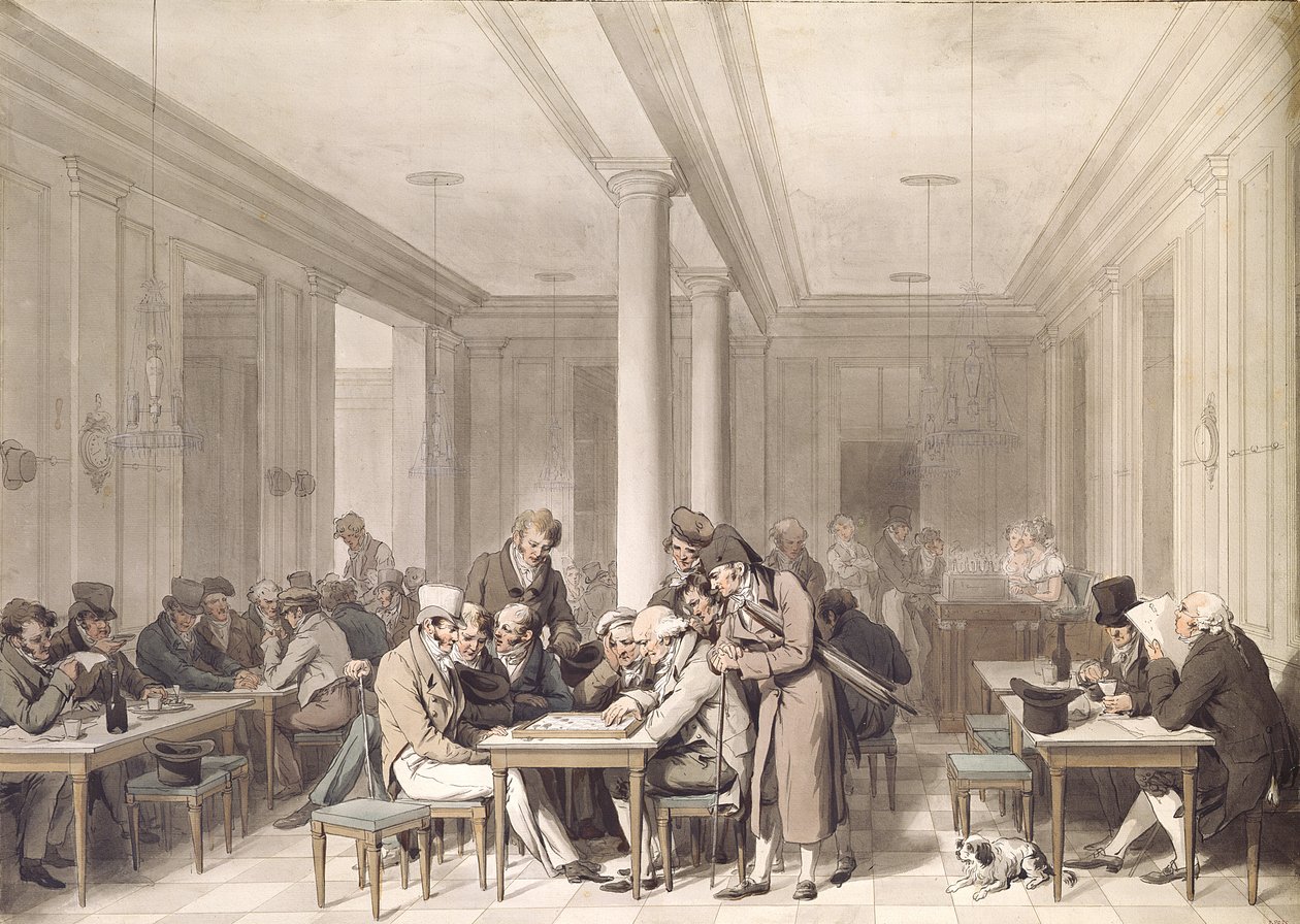Парисын кафены дотоод засал, 1815 он autorstwa Louis Leopold Boilly