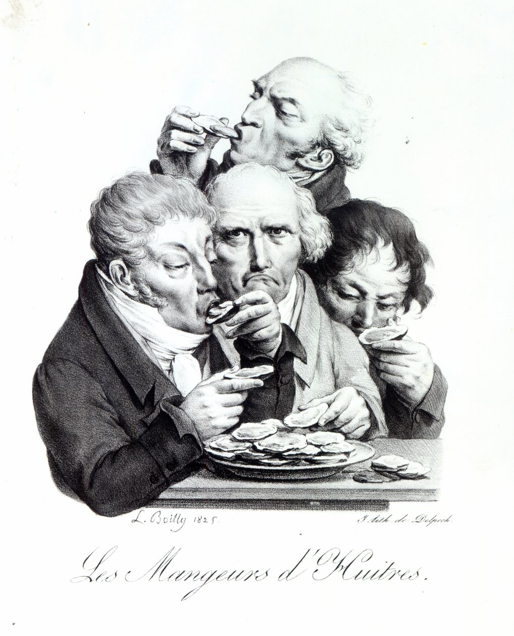 Zjadacze ostryg, 1825 autorstwa Louis Leopold Boilly