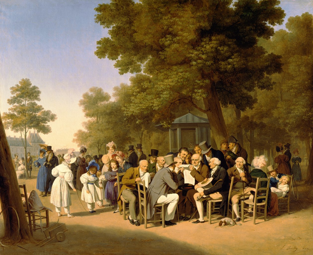 Politycy w Ogrodach Tuileries, 1832 autorstwa Louis Leopold Boilly