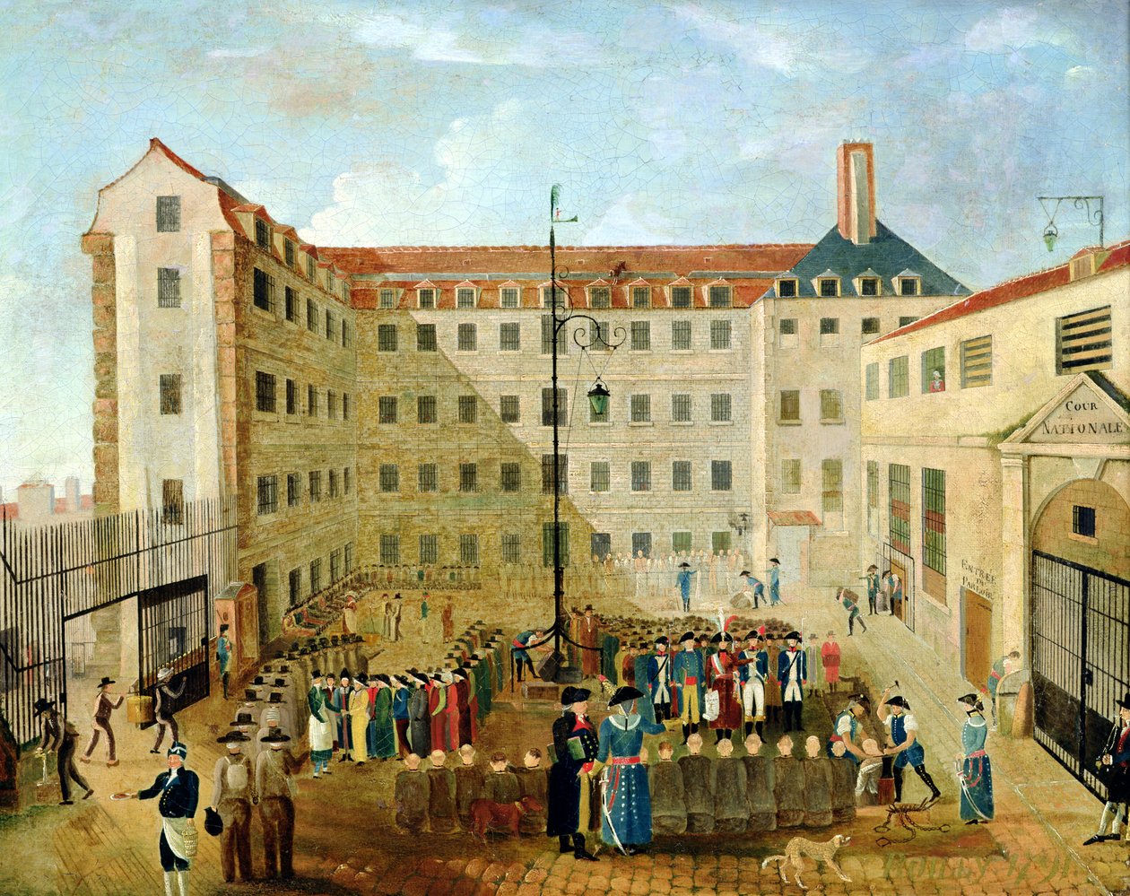 Pętanie więźniów w Bicetre, 1791 autorstwa Louis Leopold Boilly