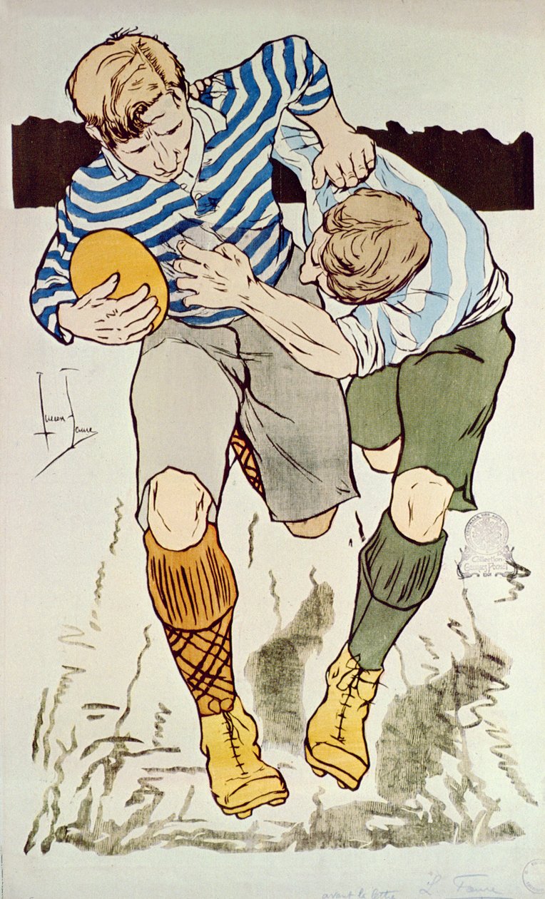 Zawodnicy rugby, 1895 autorstwa Louis Lucien Faure Dujarric