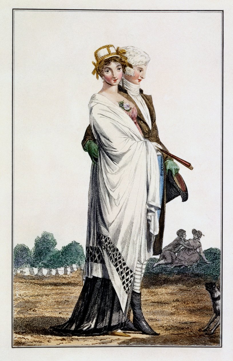 Damska popołudniowa sukienka spacerowa, 1789 autorstwa Louis Marie Lante