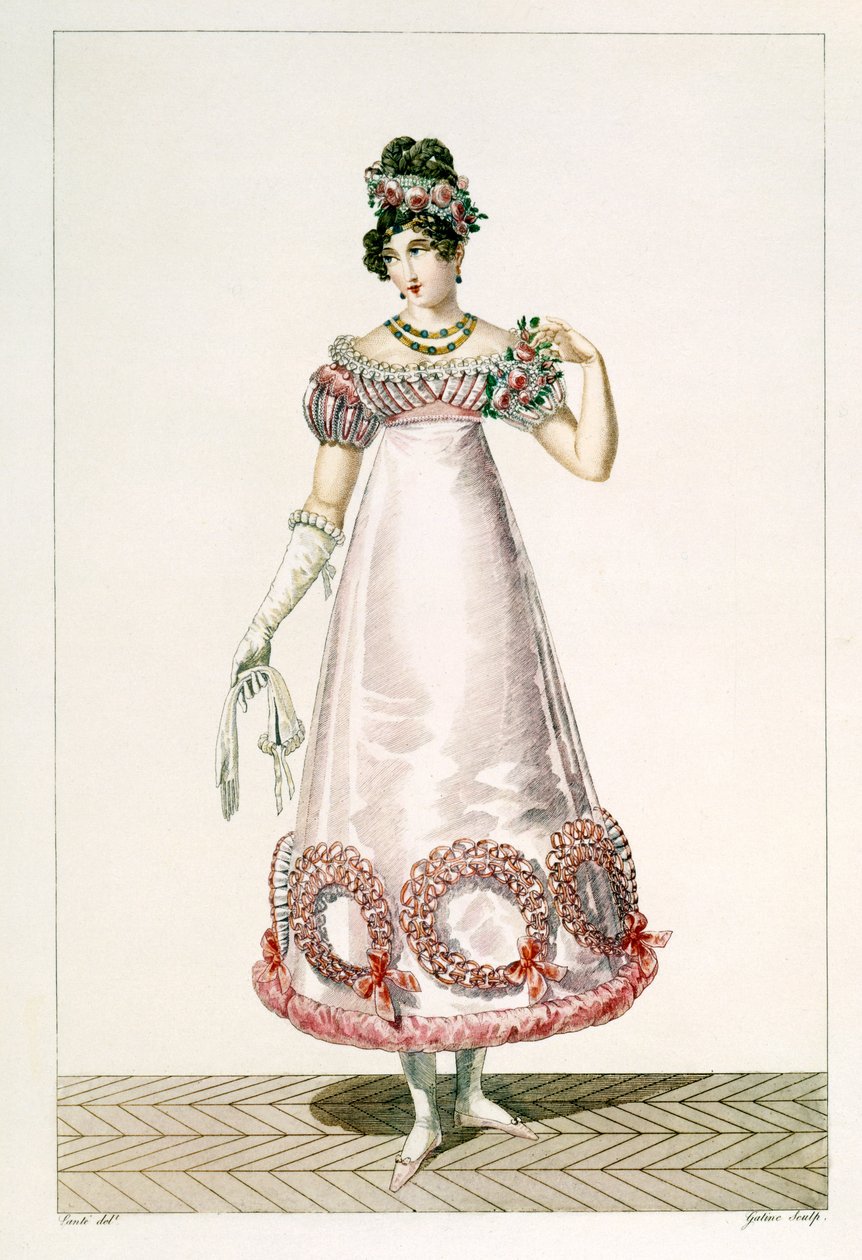 Suknia balowa damska, grawerowana przez Georgesa Jacquesa Gatine (1773-1831), 1780 autorstwa Louis Marie Lante