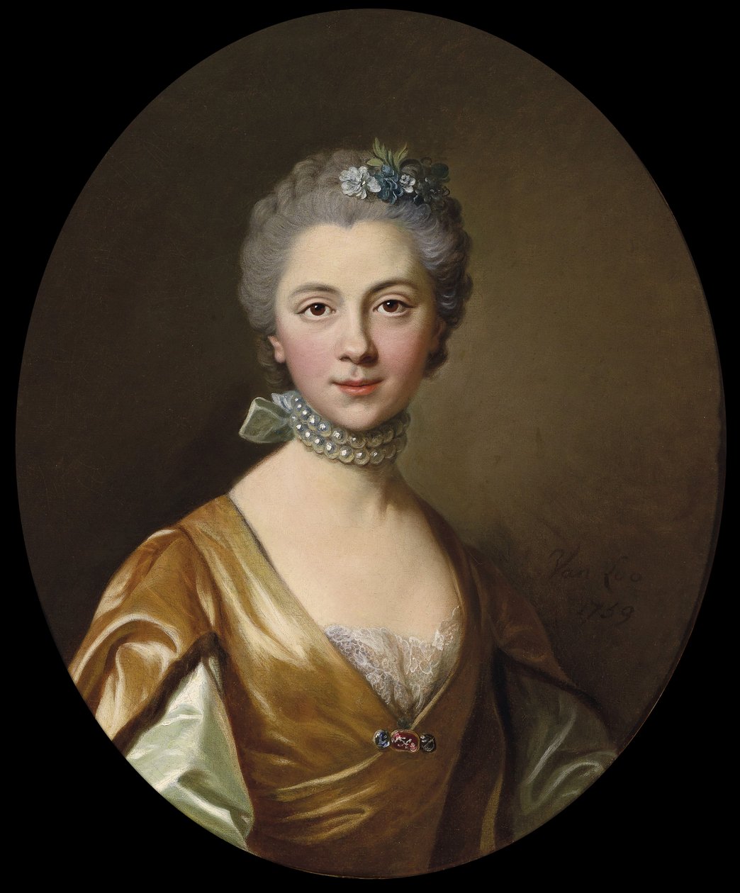 Portret młodej kobiety autorstwa Louis Michel van Loo