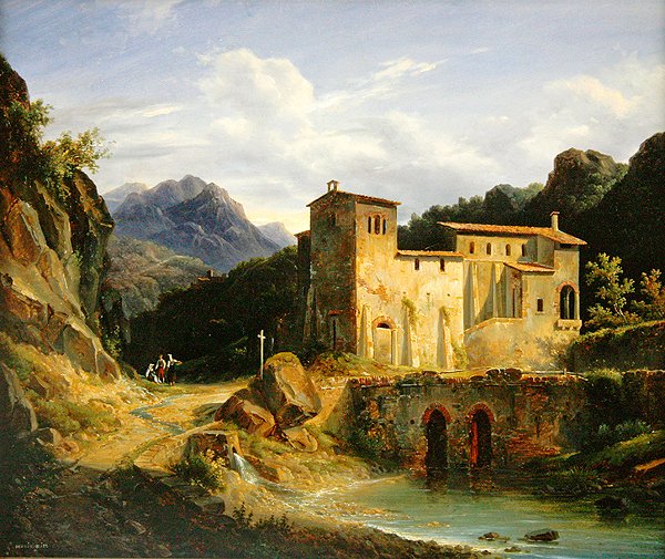 Widok klasztoru, 1827 autorstwa Louis Montvignier