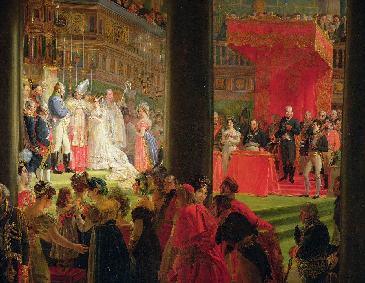 Małżeństwo Marie-Caroline de Bourbon, księżniczki Obojga Sycylii i Charlesa-Ferdinanda de France, księcia Berry w dniu 17 czerwca 1816 r. autorstwa Louis Nicolas Lemasle
