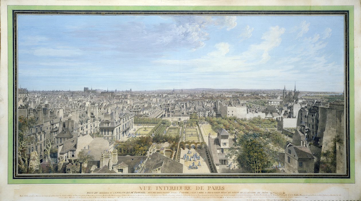 Panoraminis Paryžiaus vaizdas į šiaurę, 1786 poli autorstwa Louis Nicolas de Lespinasse