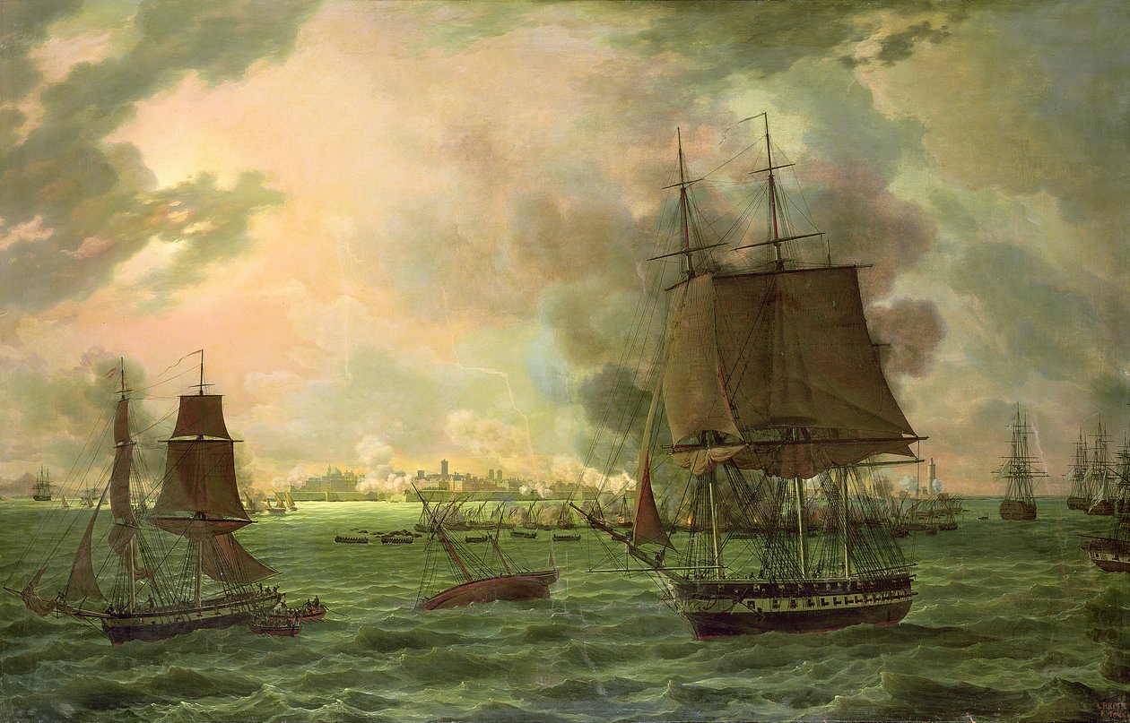 Bombardowanie Kadyksu przez Francuzów 23 września 1823 r. 1824 r autorstwa Louis Philippe Crepin