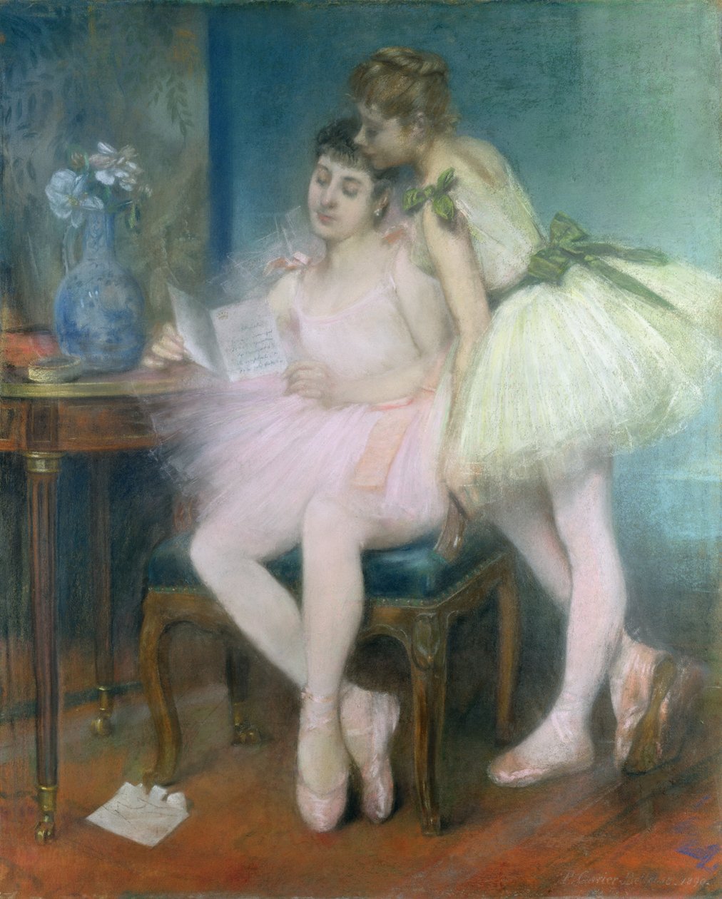 La Lettre (List) 1890 (pastel na papierze ułożonym na płótnie) autorstwa Louis Robert Carrier Belleuse
