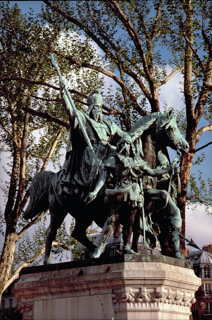 Karol Wielki (Carolus Magnus, Charles the Great) (747-814) król Franków i chrześcijański cesarz Zachodu, 1878 (brąz) autorstwa Louis Rochet