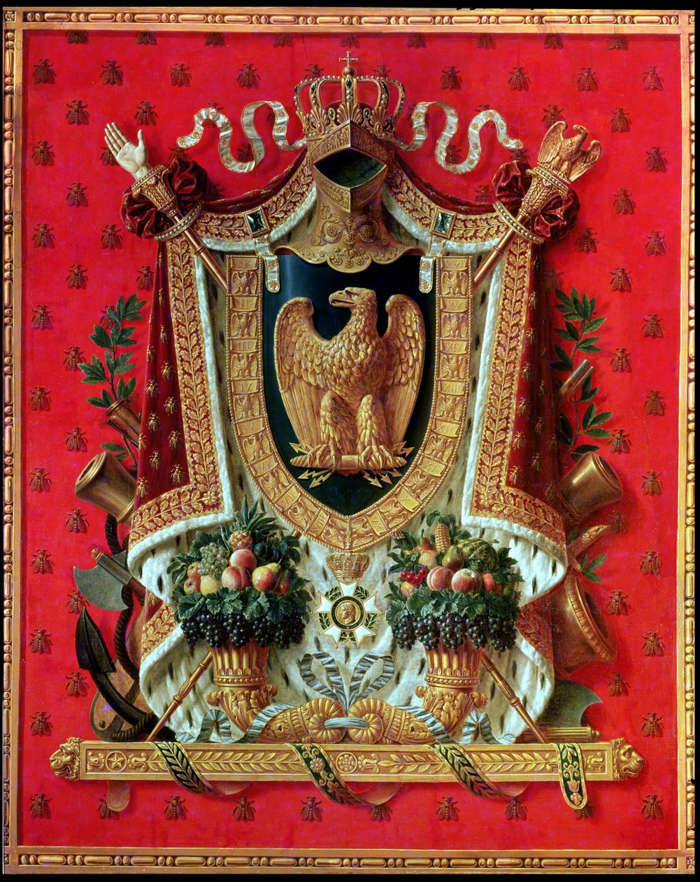 Herb Cesarstwa Francuskiego, projekt na gobelin, 1808 autorstwa Louis Saint Ange Desmaisons