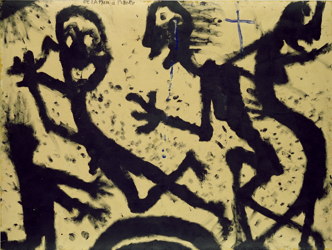 Od planety do gwiazdy, 1938 (czarny tusz i gwasz na papierze) autorstwa Louis Soutter
