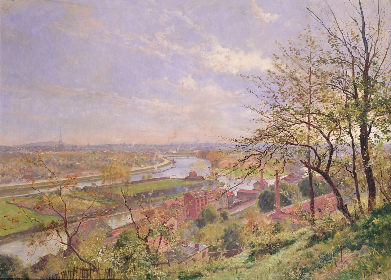 Widok na Boulogne sur Seine, ok. 1900 autorstwa Louis Tauzin