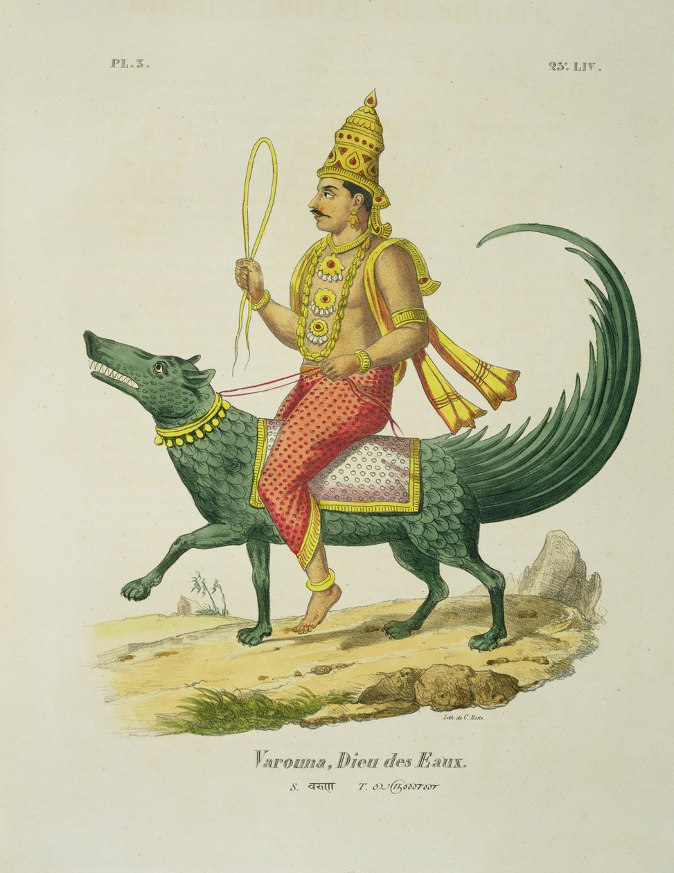 Varuna, Bóg Oceanów, wyryty przez Charles Etienne Pierre Motte (1785-1836) autorstwa Louis Thomas Bardel