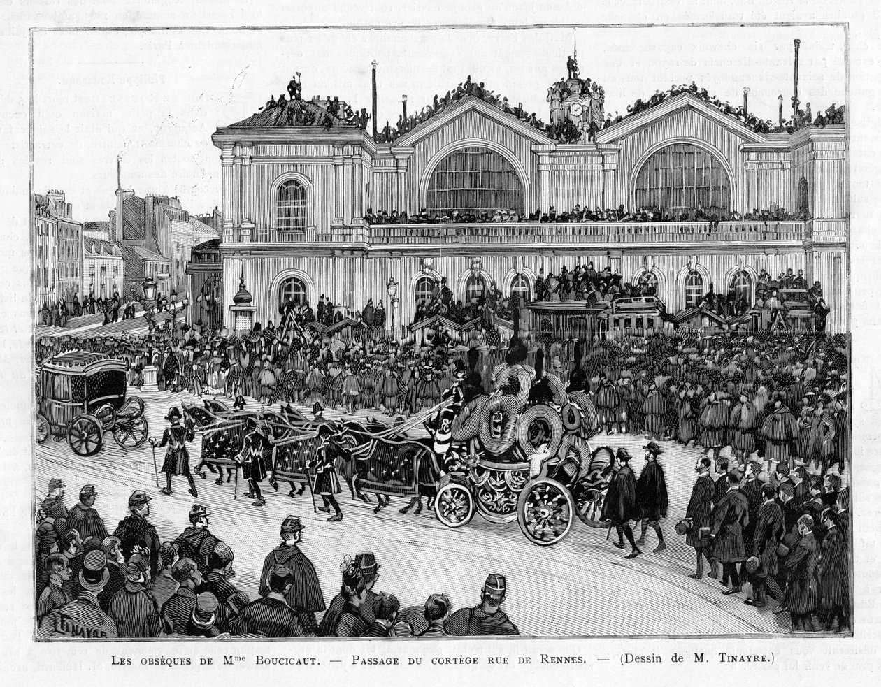 Kondukt żałobny Małgorzaty Boucicaut w Paryżu, 1887 r. autorstwa Louis Tinayre