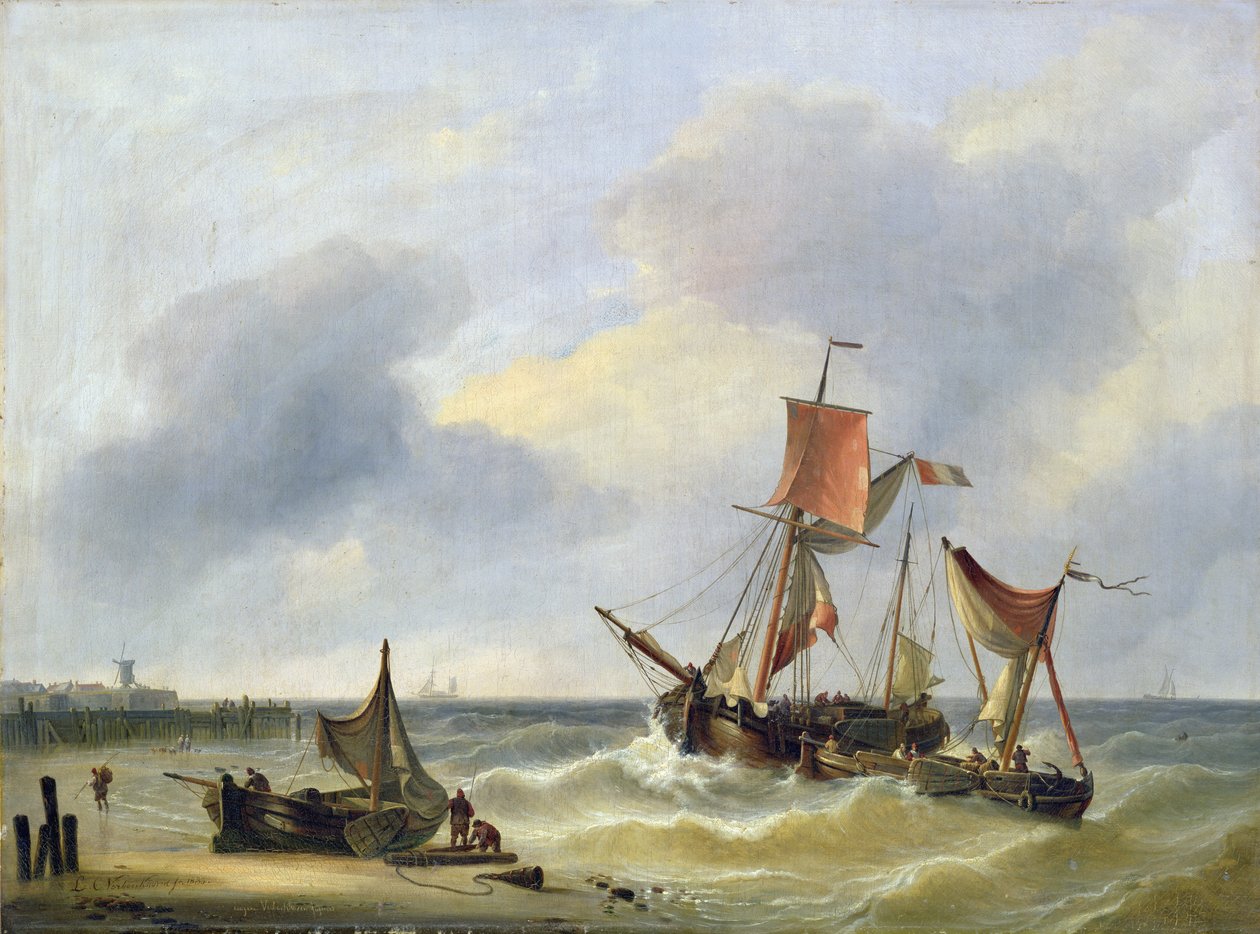 Widok na wybrzeże, 1833 autorstwa Louis Verboeckhoven