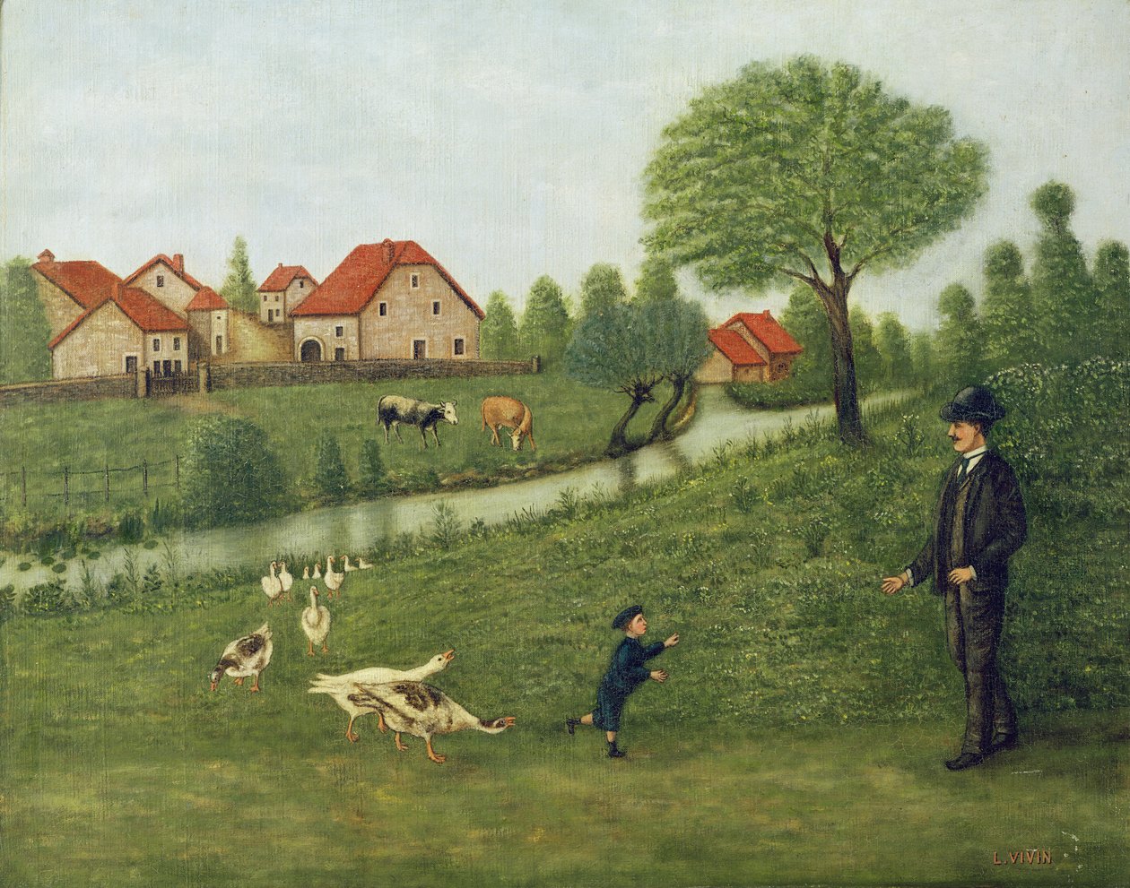 Dziecko z gęsiami autorstwa Louis Vivin