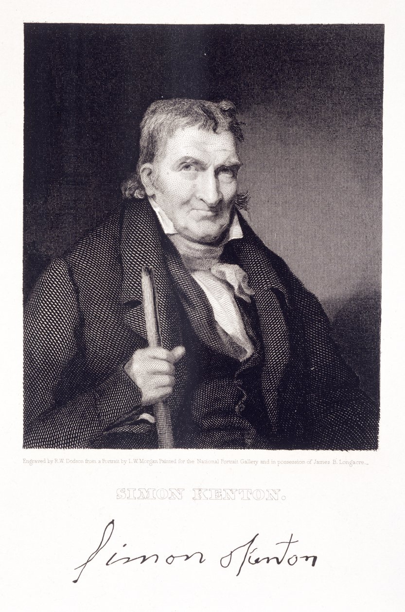 Simon Kenton (1755-1836) grawerowane przez Richarda W. Dodsona (1812-67) autorstwa Louis W. Morgan