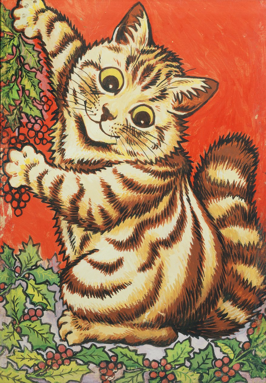 Świąteczny Kot autorstwa Louis Wain