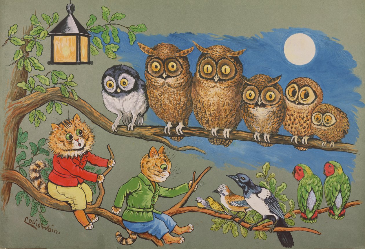 Sonata księżycowa, ok. 1900-10 autorstwa Louis Wain