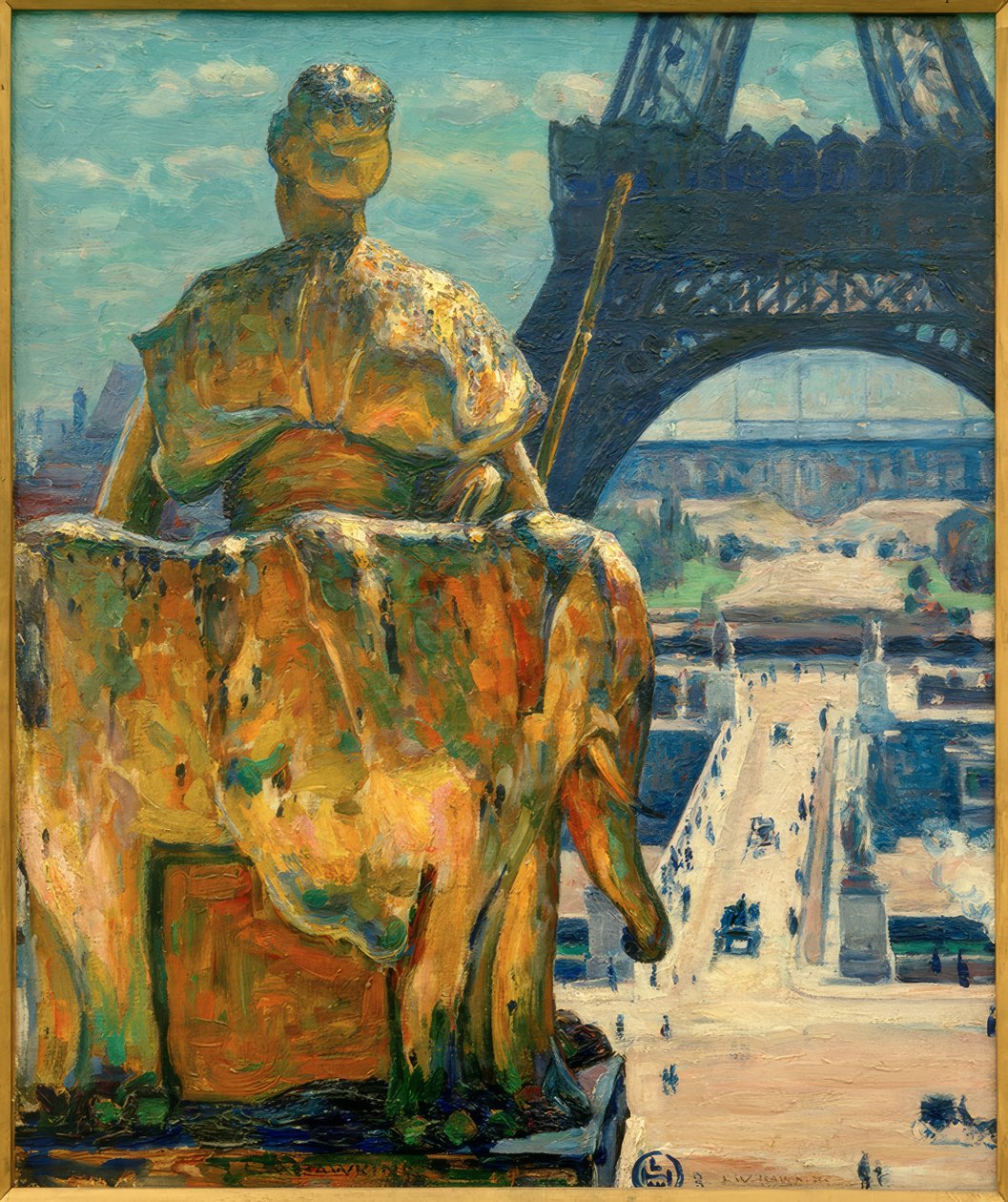 Wieża Eiffla, widziana z Trocadero autorstwa Louis Welden Hawkins