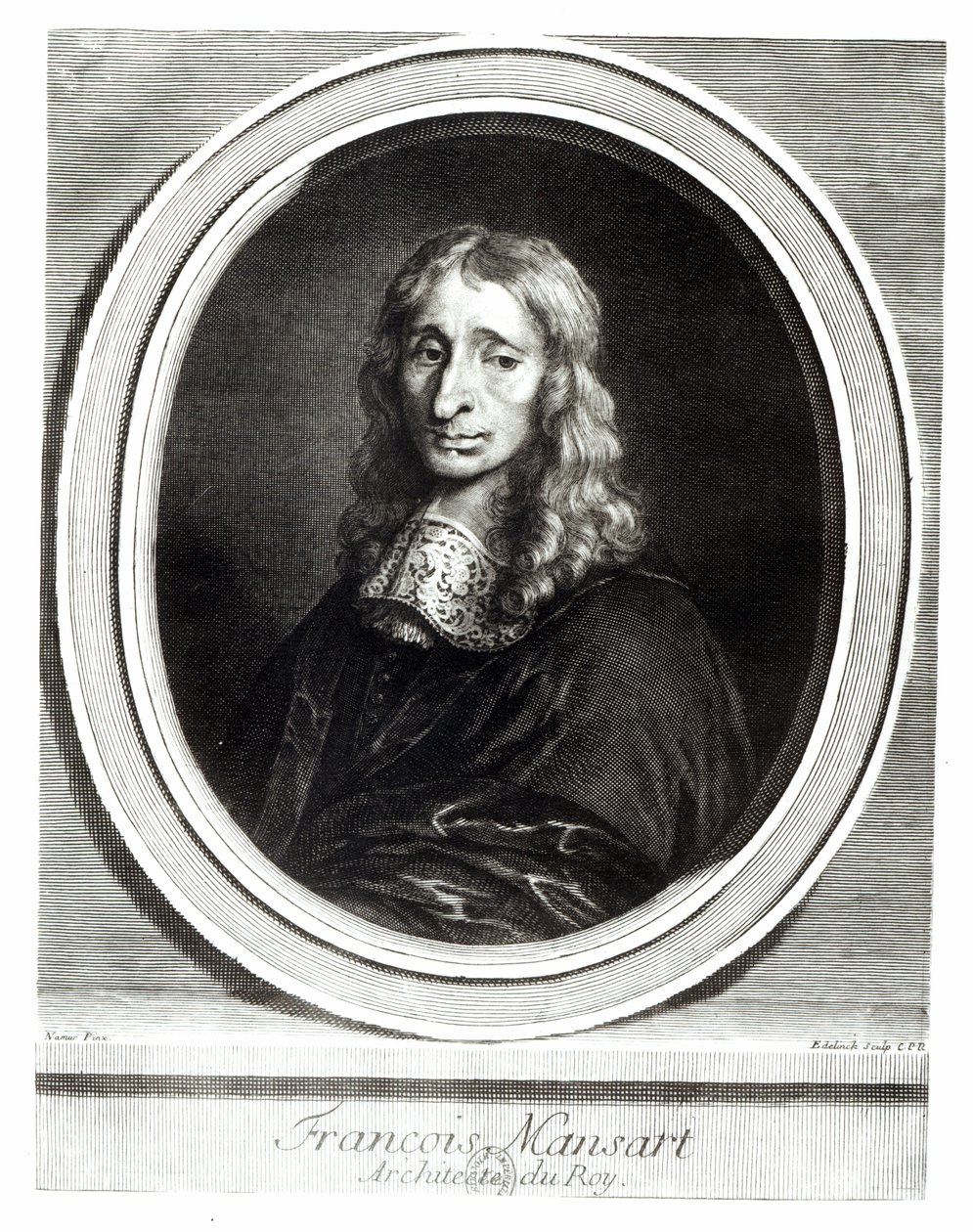 Portret Francois Mansarta (1598-1666), rytowany przez Gerarda Edelincka (1640-1707) autorstwa Louis de Namur