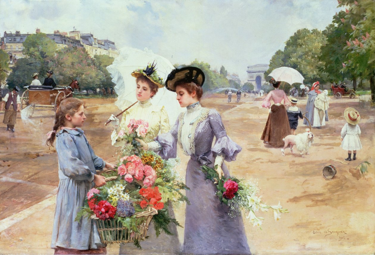 Wiosenny poranek, Avenue du Bois de Boulogne, 1902 autorstwa Louis de Schryver