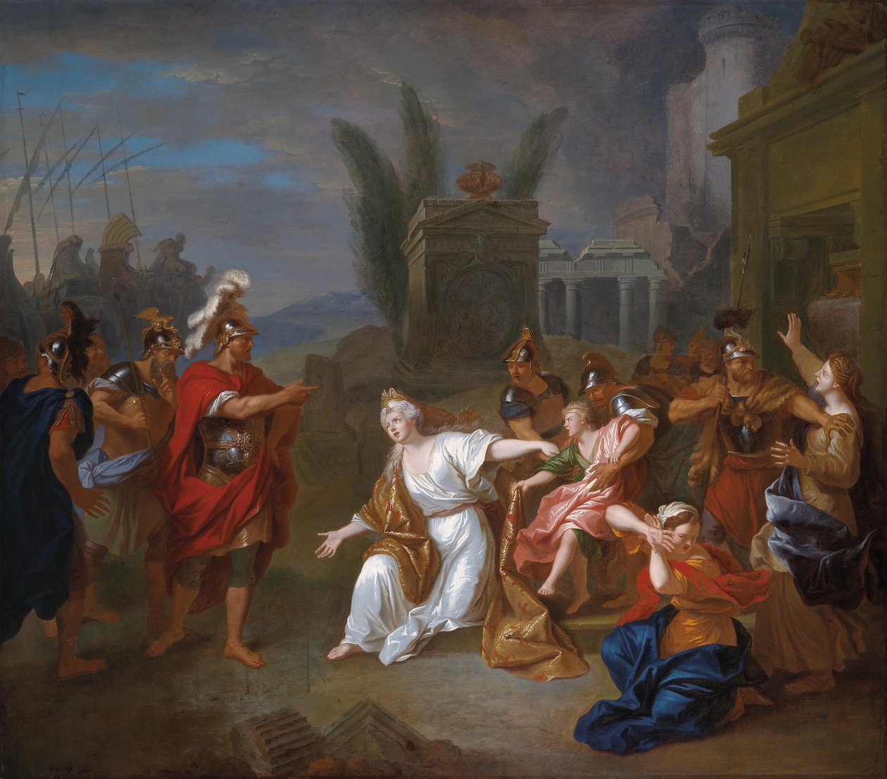 Odyseusz żąda od Andromachy chłopca Astianaxa autorstwa Louis de Silvestre