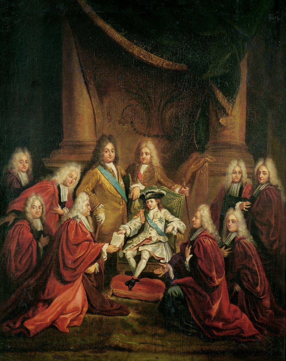 Ludwik XV (1710-1774) Nadanie patentów szlacheckich władzom miejskim Paryża autorstwa Louis de, the Younger Boulogne