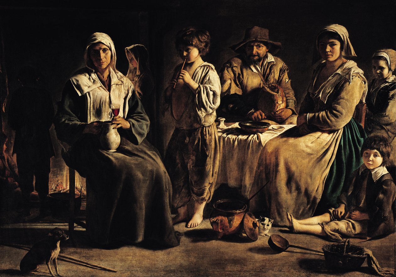 Rodzina chłopska we wnętrzu, ok. 1643 autorstwa Louis le Nain