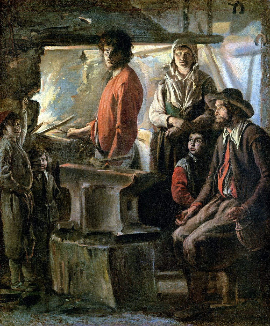 Kuźnia, 1640 autorstwa Louis le Nain