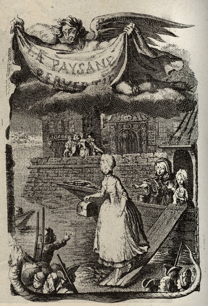 Ilustracja do „Zboczonego chłopa lub niebezpieczeństw miasta” Restifa de La Bretonne (1734-1806) francuskiego pisarza. Grawer Bineta z XVIII wieku. autorstwa Louis (after) Binet