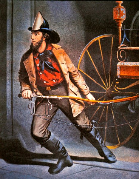 The American Fireman: Always Ready, wyd. Currier & Ives autorstwa Louis (after) Maurer