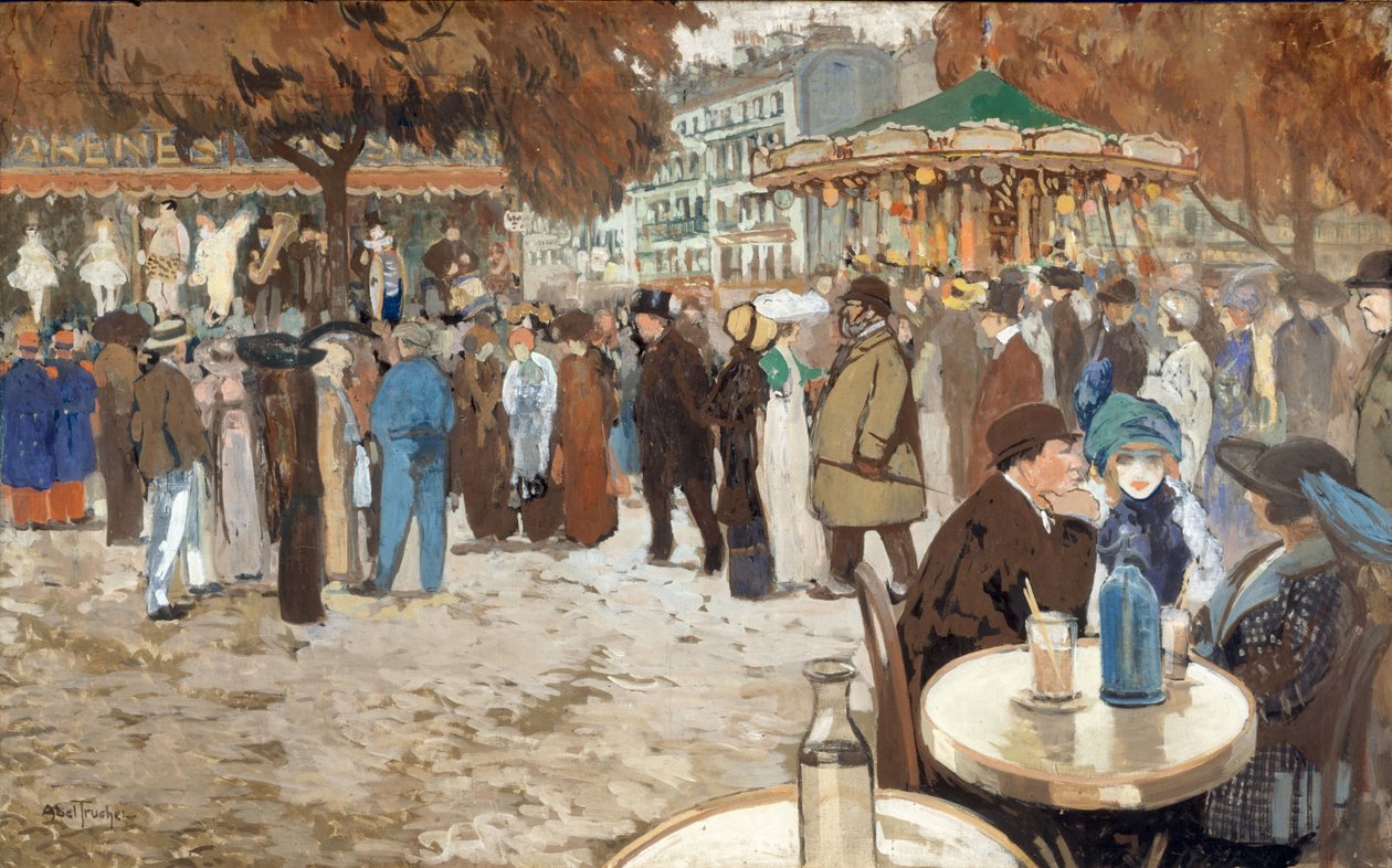 Fête foraine, boulevard de Clichy, ok. 1910 (olej na płótnie) autorstwa Louis Abel-Truchet