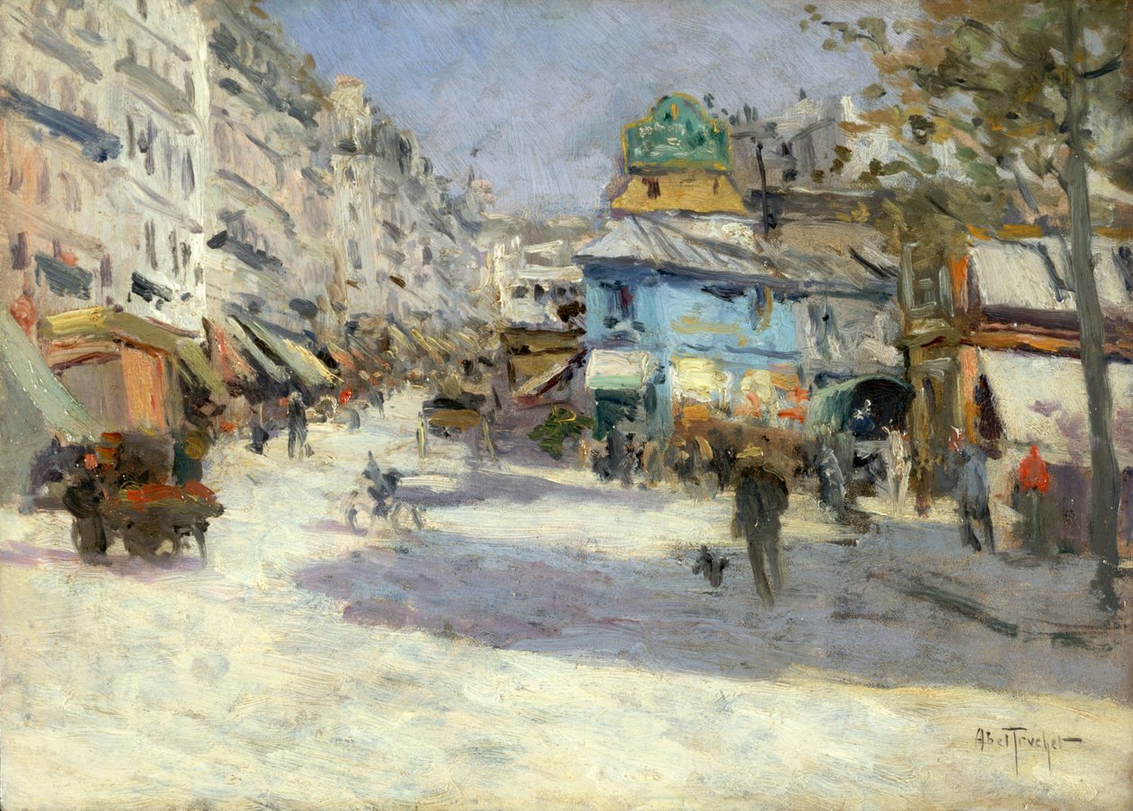 Rue Lepic, róg Rue Puget i Place Blanche, ok. 1890 (olej na drewnie) autorstwa Louis Abel Truchet
