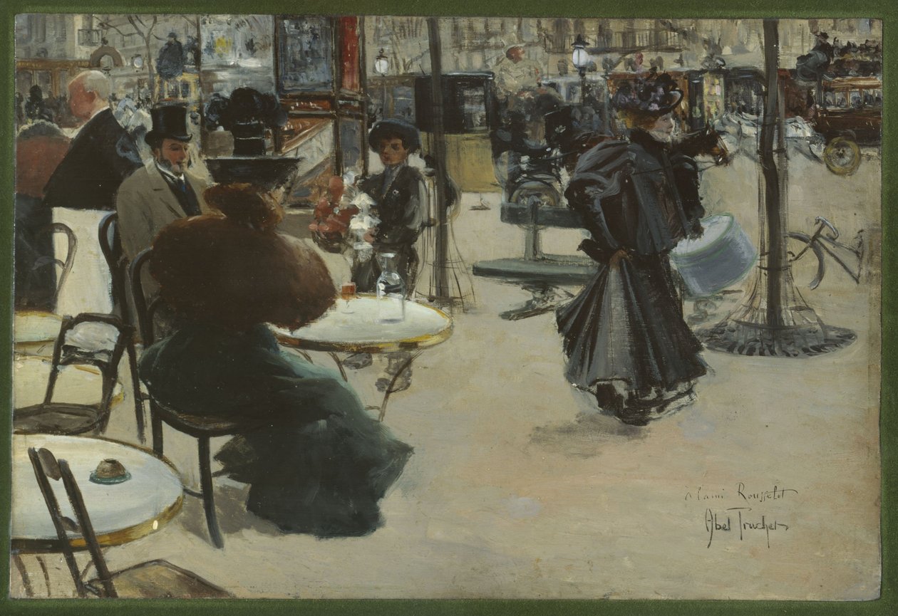 Scena uliczna, znana również jako Taras kawiarni, ok. 1895 (olej na drewnie) autorstwa Louis Abel Truchet