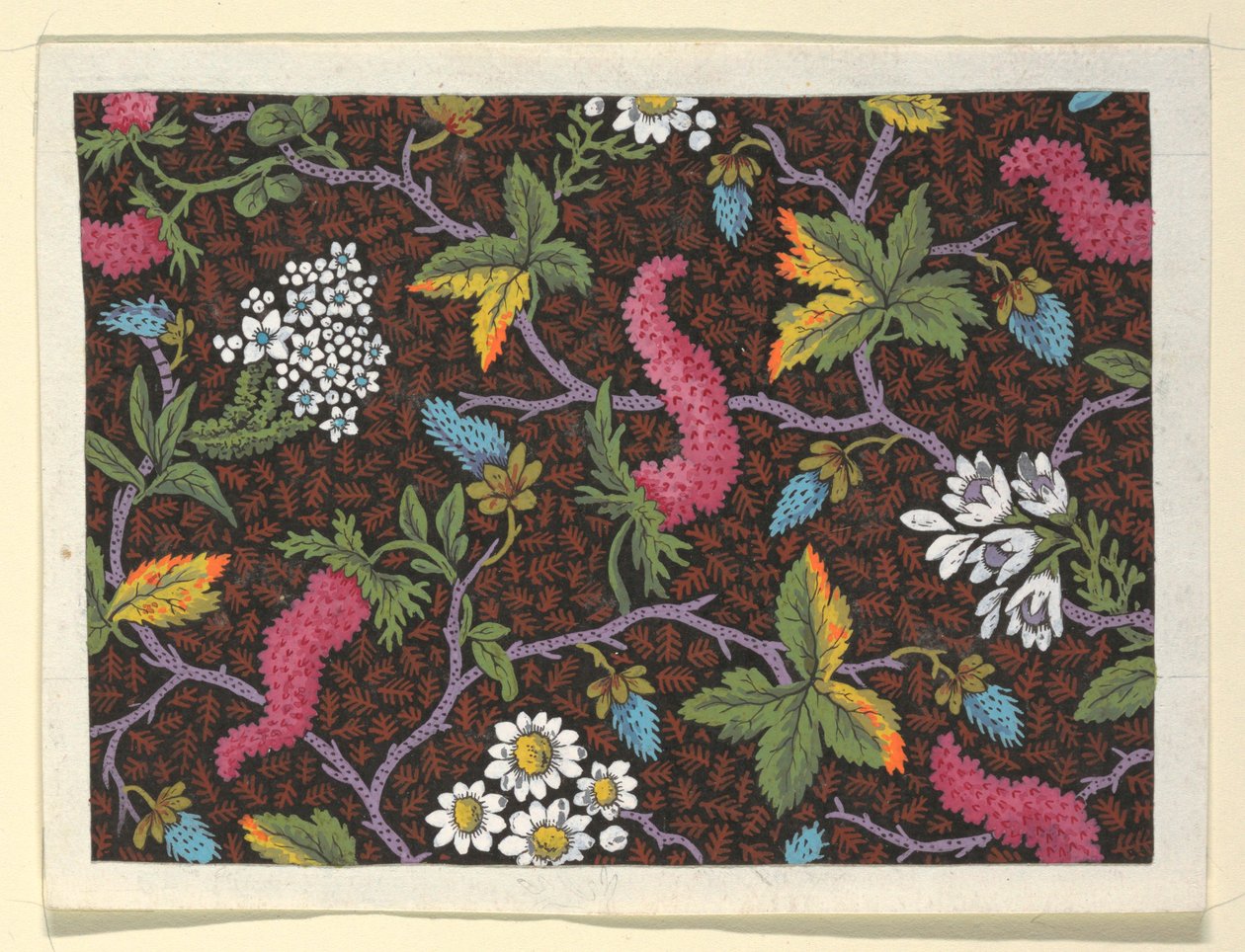 Kwiatowy wzór na drukowane tekstylia autorstwa Louis Albert DuBois