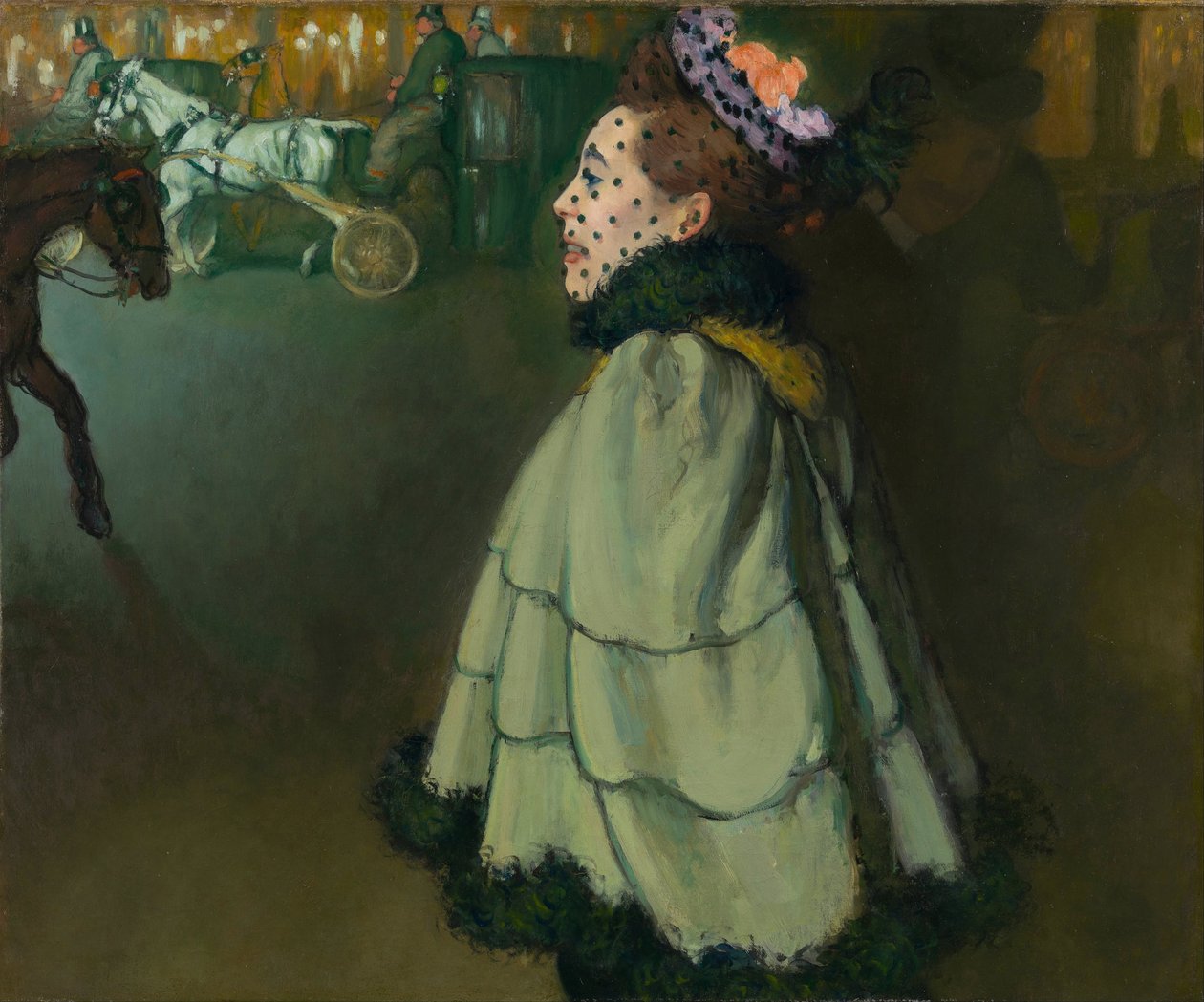 Kobieta na Polach Elizejskich (Pola Elizejskie) nocą par Anquetin, Louis (1861-1932) autorstwa Louis Anquetin