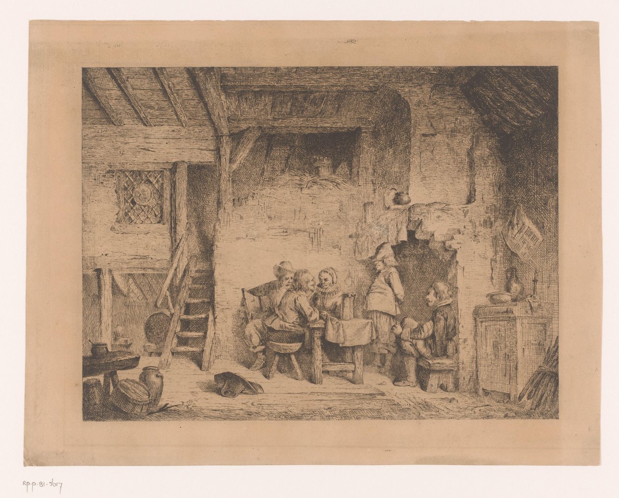 Firma w XVI-wiecznej odzieży w pubie Le recit au kabaret autorstwa Louis Antoine Carolus
