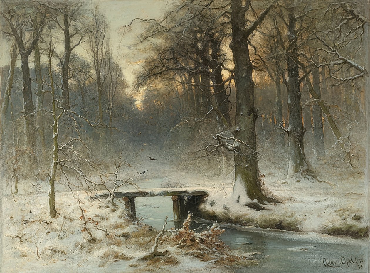 Styczniowy wieczór w lesie w Hadze. 1875 autorstwa Louis Apol