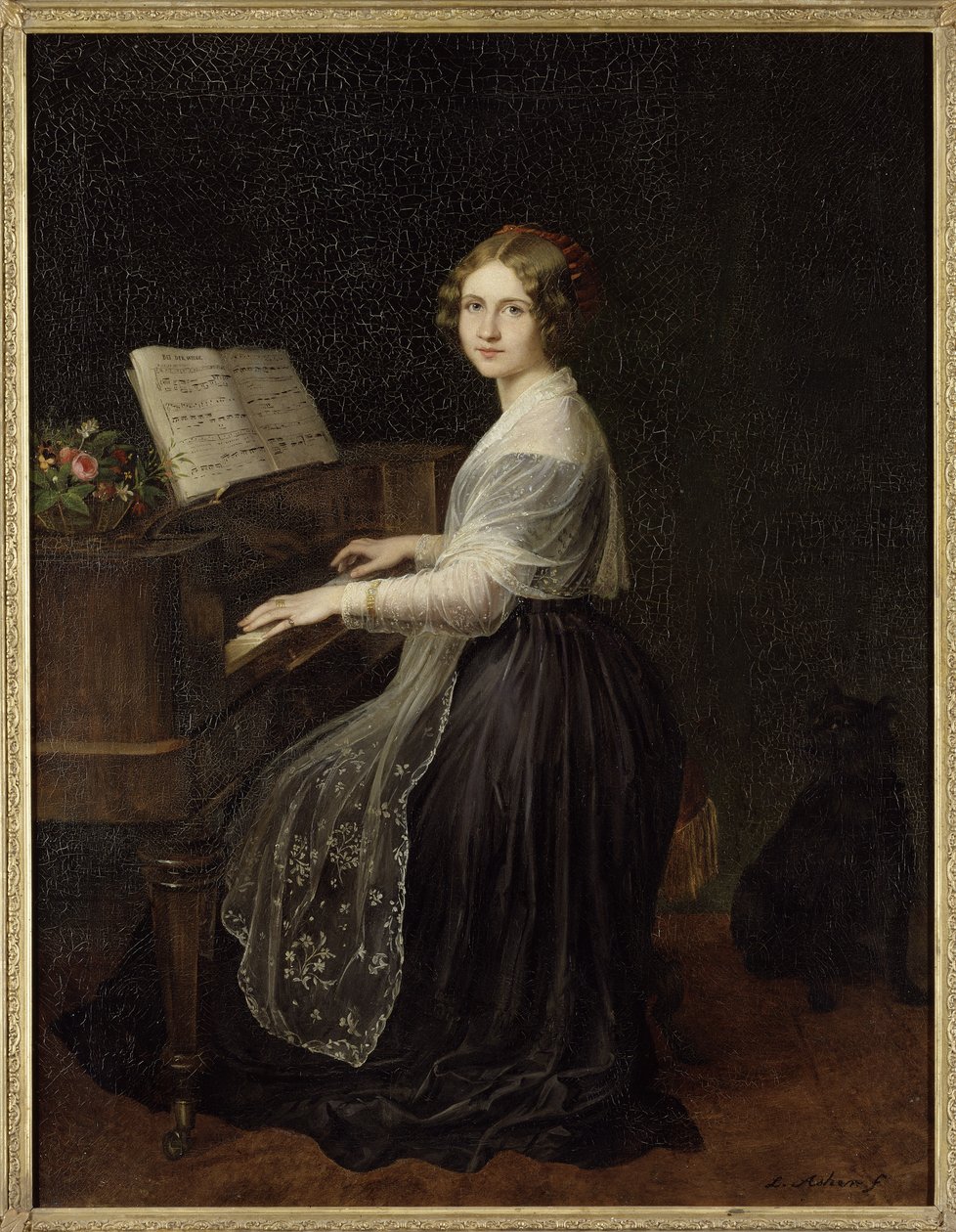 Portret sopranistki Jenny Lind (1820-1887), autorstwa Ashera, Louisa (1804-1878). olej na płótnie autorstwa Louis Asher