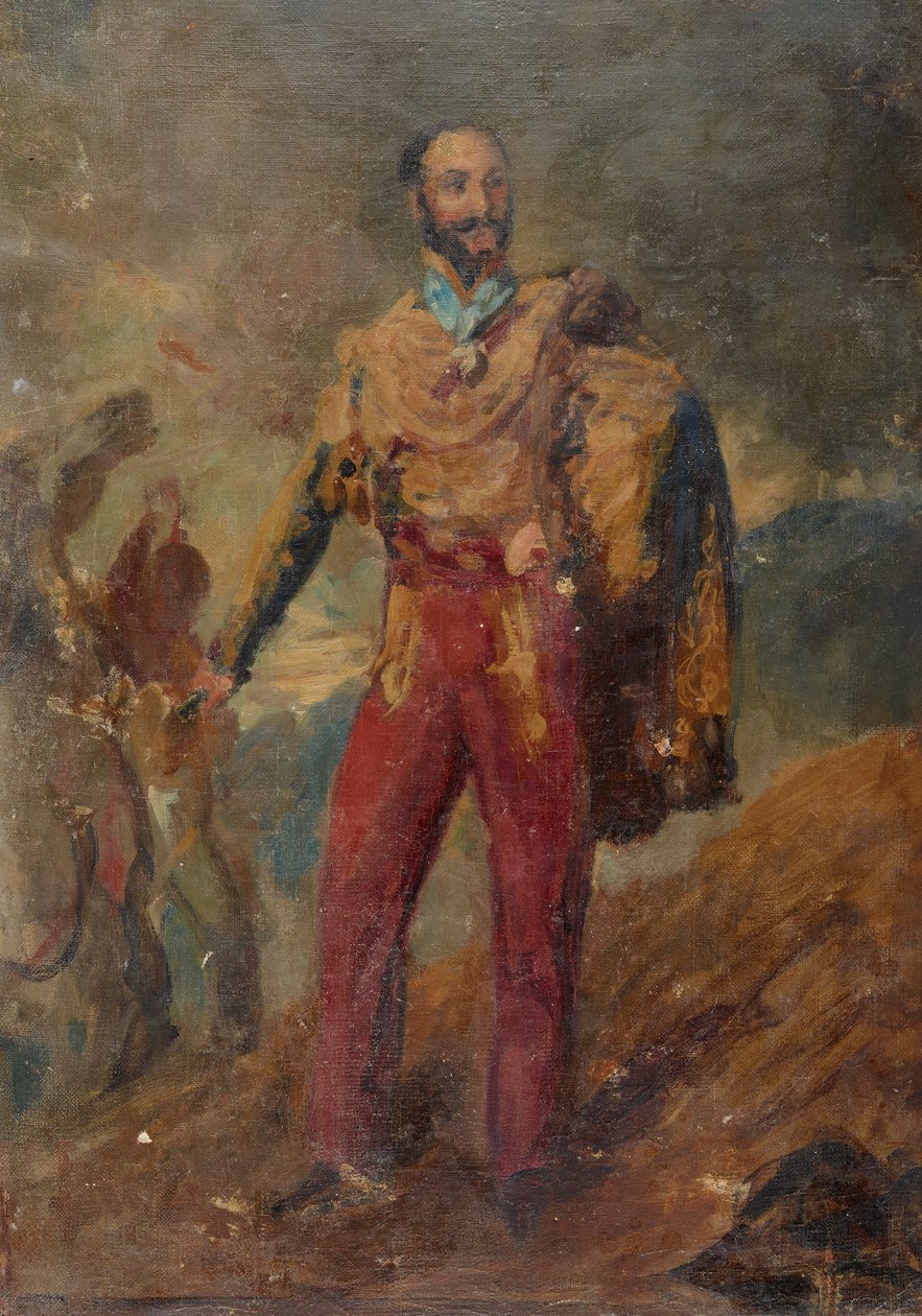 Szkic portretowy stojącego oficera autorstwa Louis Auguste Baron de Schwiter
