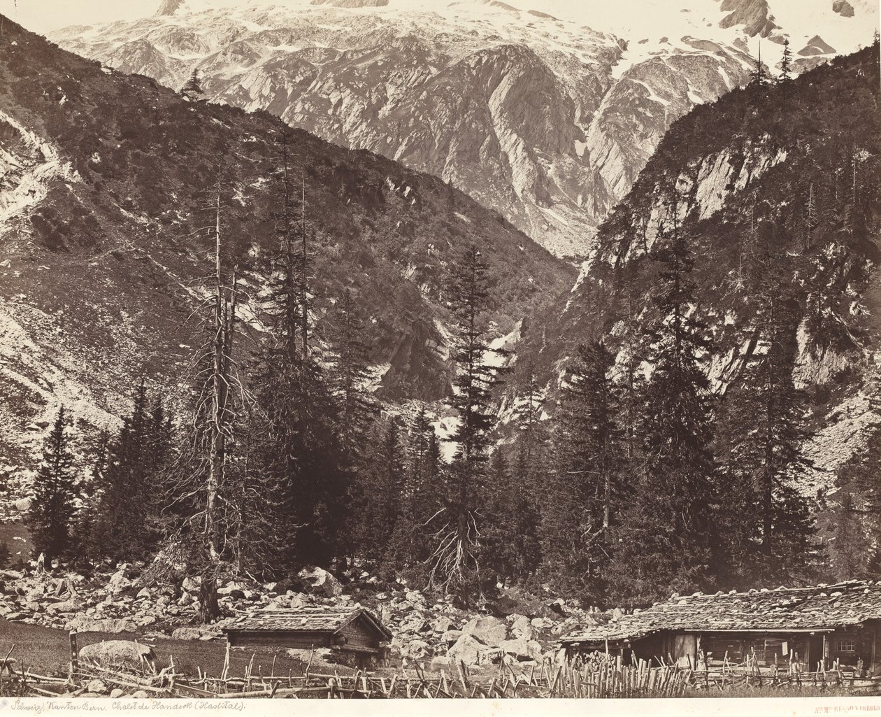 Chalet de Handeck, dolina Hasli, kanton Berno, Szwajcaria autorstwa Louis Auguste Bisson and Auguste Rosalie Bisson