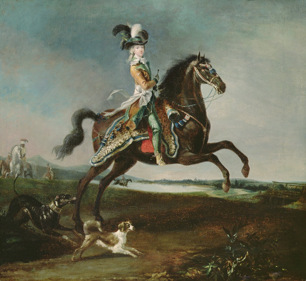 Portret jeździecki Marii Antoniny (1755-93) w stroju myśliwskim, 1783 autorstwa Louis Auguste Brun or Brun de Versoix