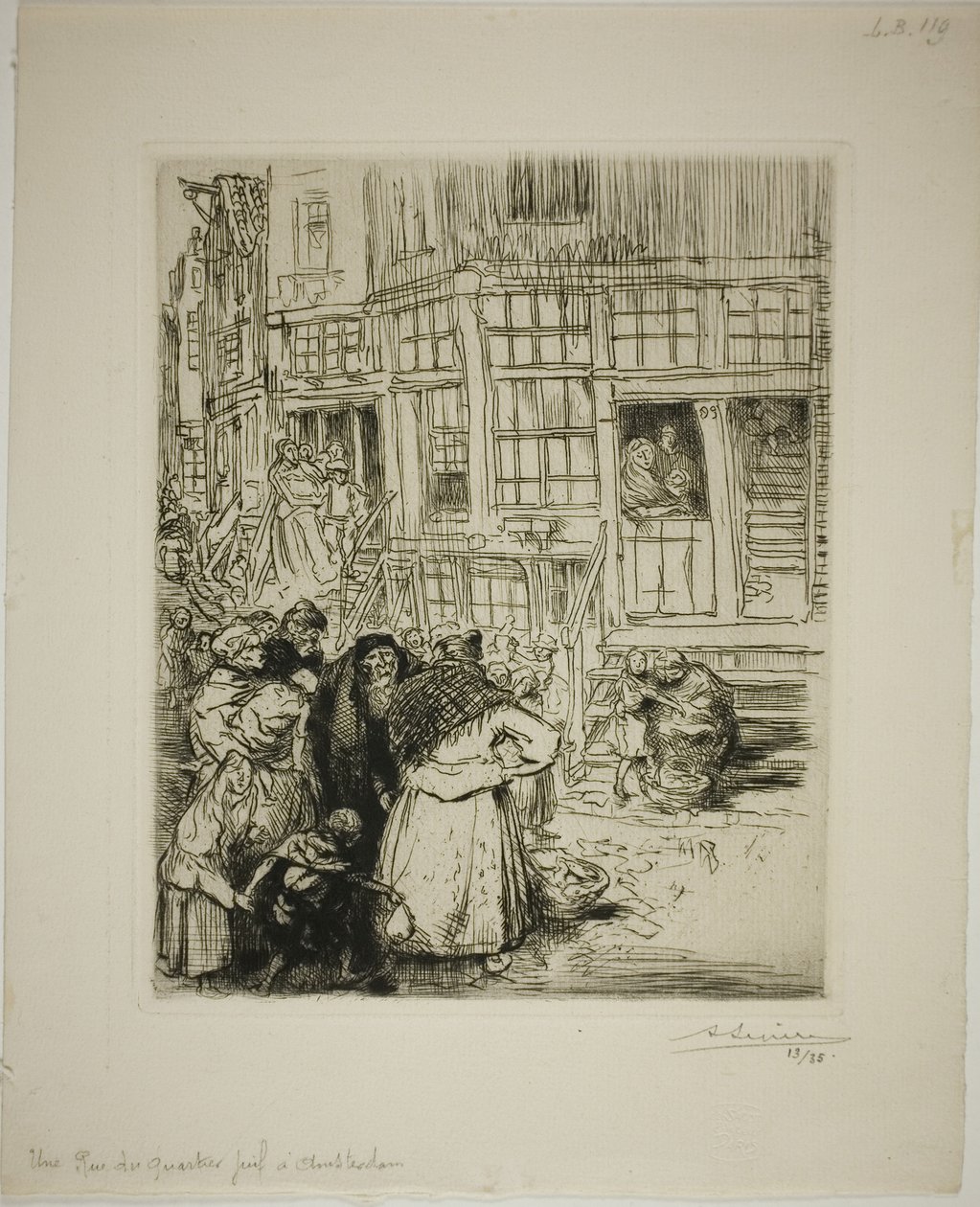 Ulica w dzielnicy żydowskiej, Amsterdam autorstwa Louis Auguste Lepère