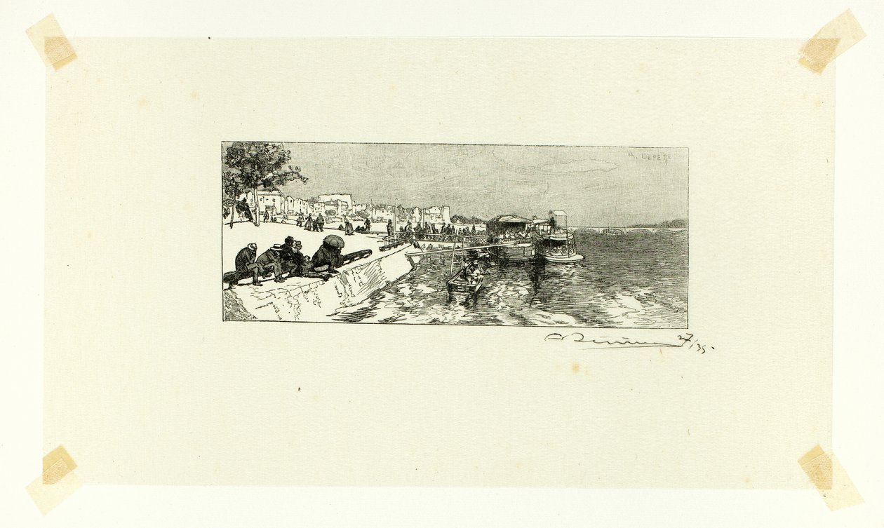 Nabrzeże Bercy, płyta druga z Le Long de la Seine et des Boulevards autorstwa Louis Auguste Lepère