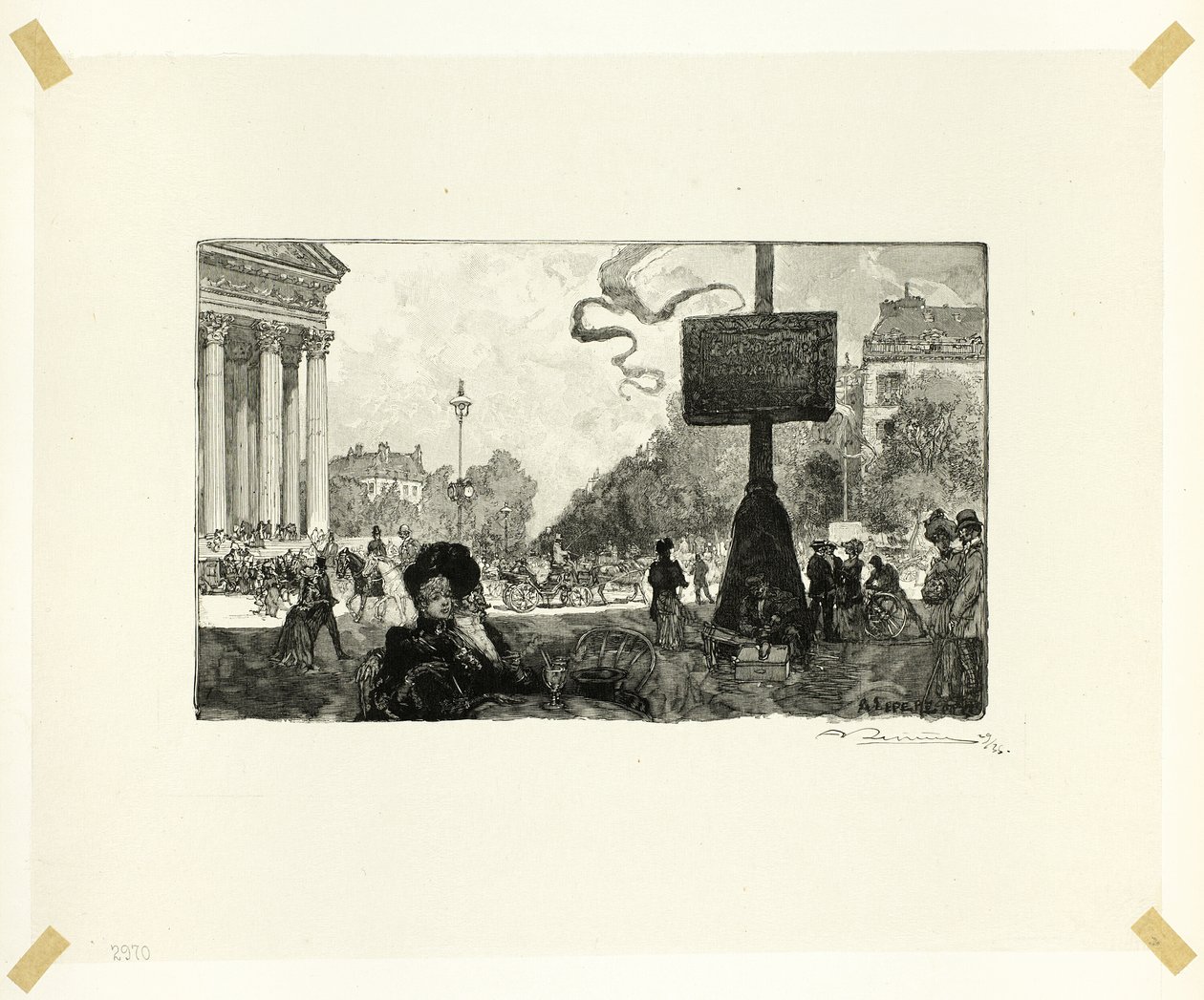 Narożnik Rue Royale, płyta szesnasta z Le Long de la Seine et des Boulevards autorstwa Louis Auguste Lepère