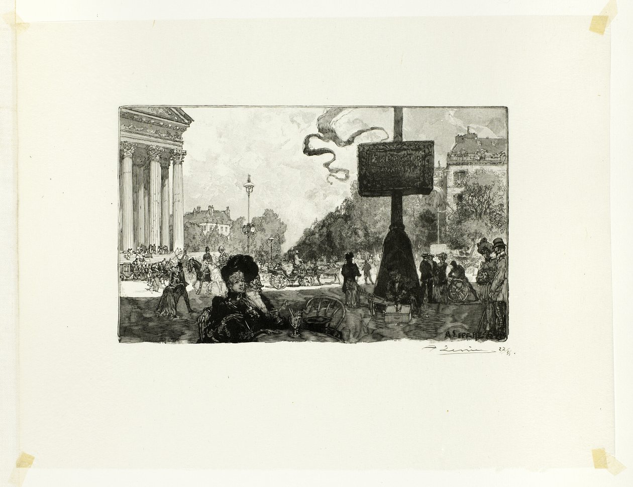 Narożnik Rue Royale, płyta szesnasta z Le Long de la Seine et des Boulevards autorstwa Louis Auguste Lepère