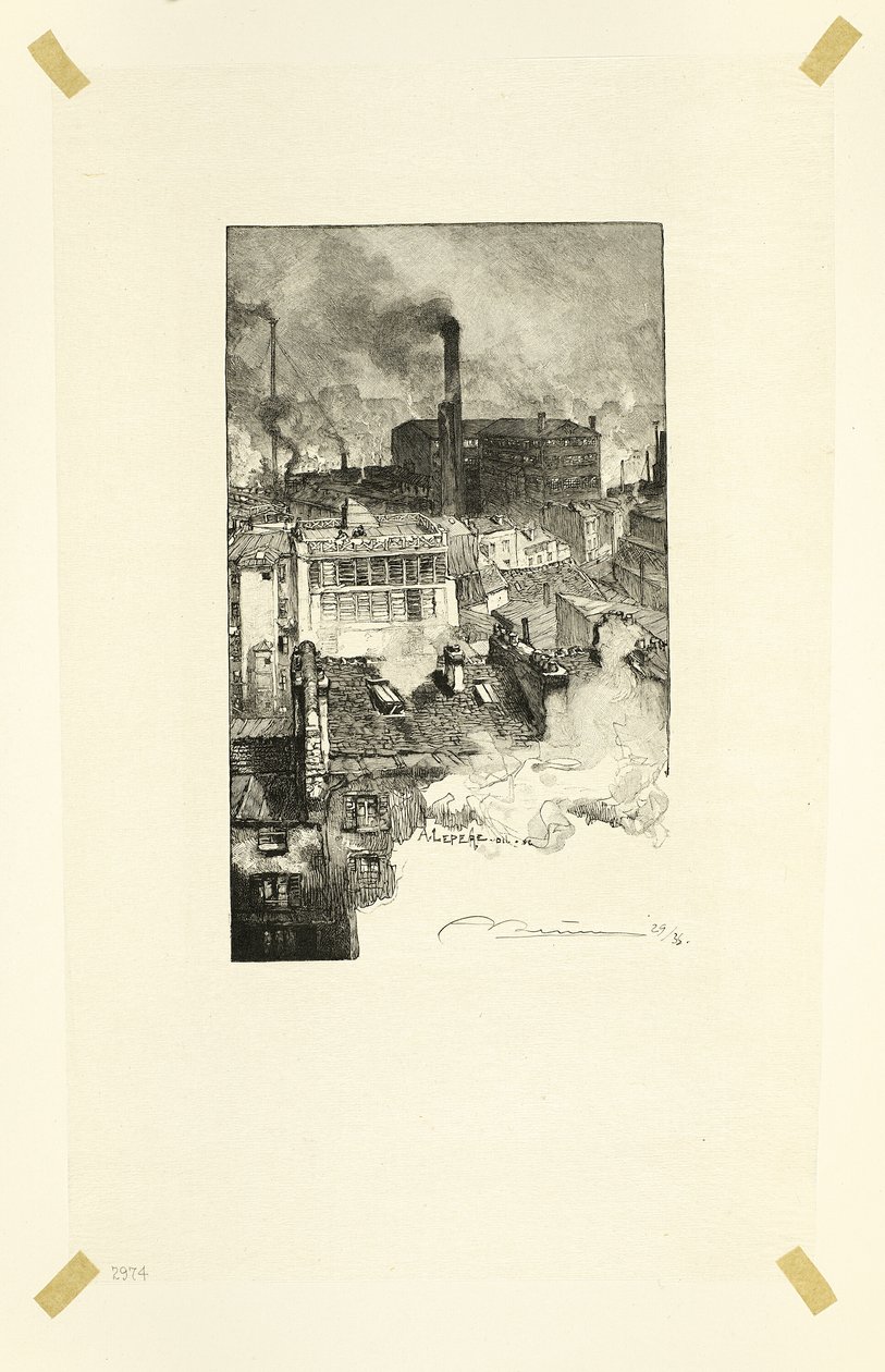 Quartier des Gobelins, płyta 20 z Le Long de la Seine et des Boulevards autorstwa Louis Auguste Lepère