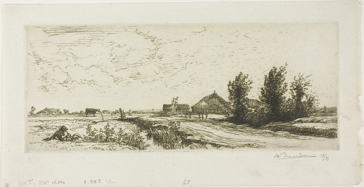 The Small Cowherd autorstwa Louis Auguste Lepère
